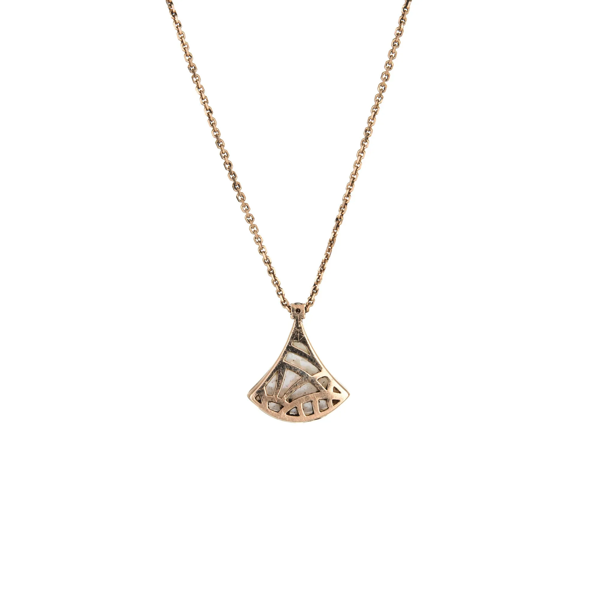 Bulgari Divas Dream Necklace Mother of Pearl Diamond 18k Rose Gold Pre Owned
