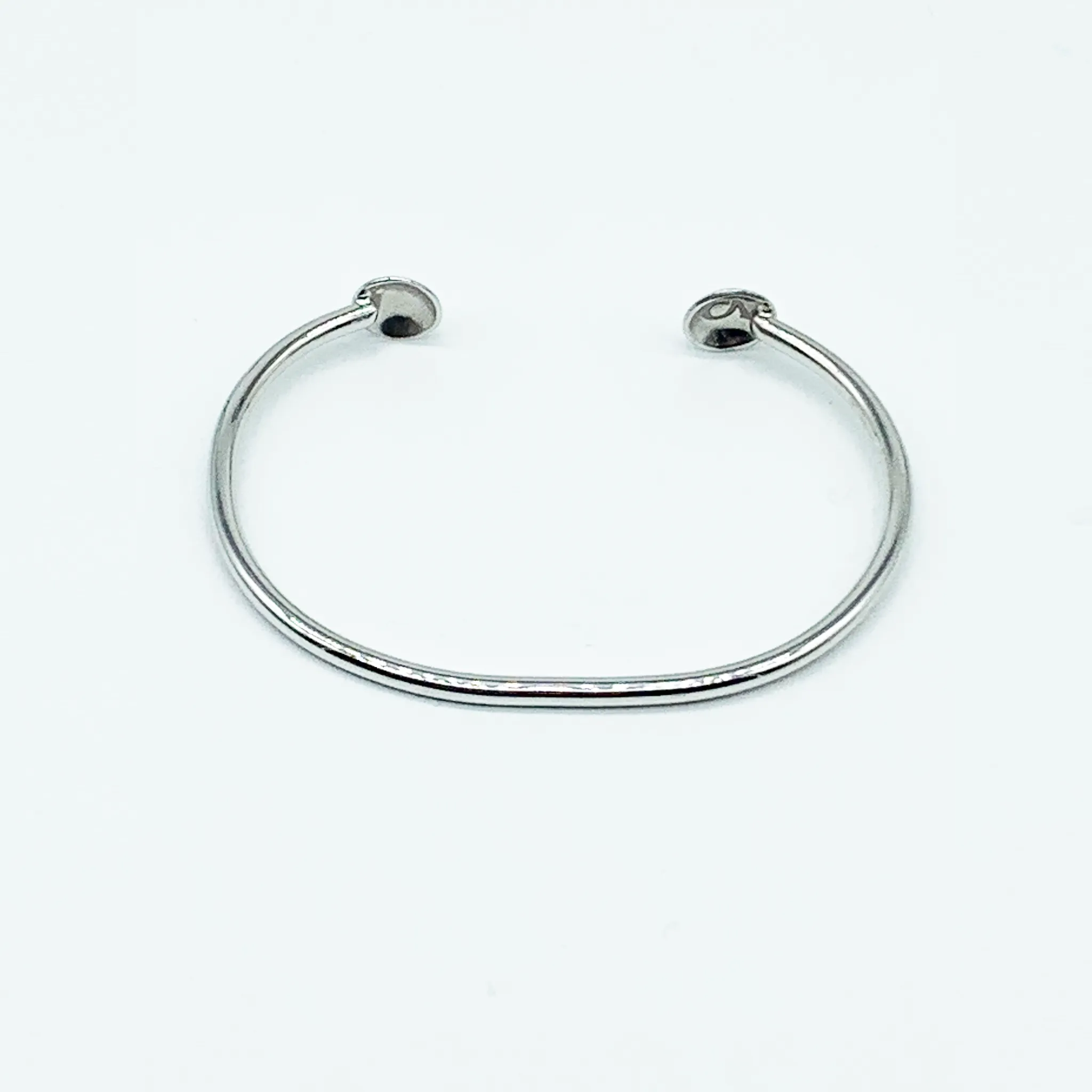 CA Love Custom Initial (Silver-Rhodium white gold) Bangle Bracelet