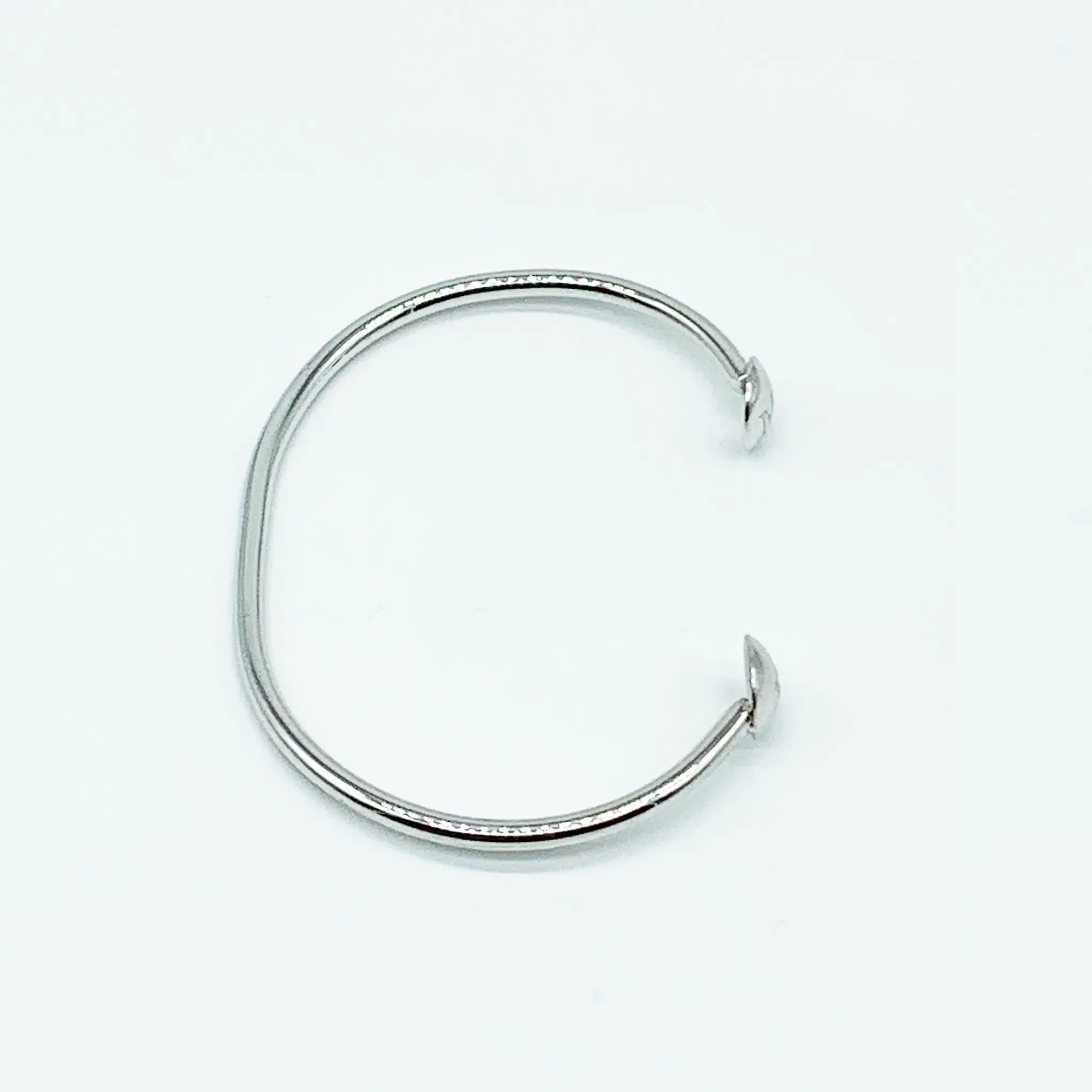 CA Love Custom Initial (Silver-Rhodium white gold) Bangle Bracelet