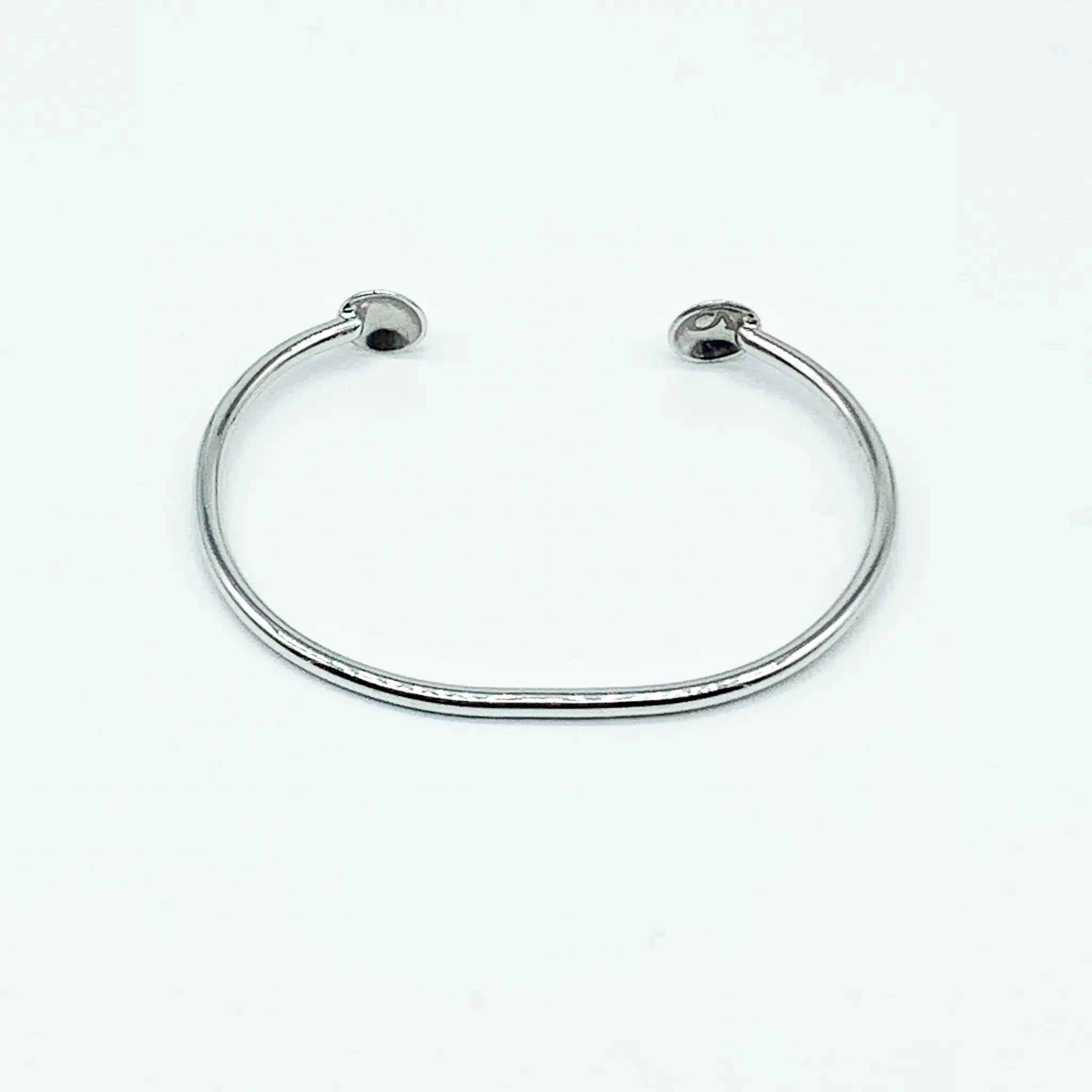 CA Love Custom Initial (Silver-Rhodium white gold) Bangle Bracelet