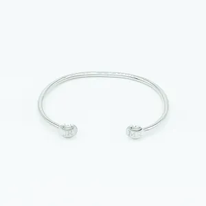 CA Love Custom Initial (Silver-Rhodium white gold) Bangle Bracelet