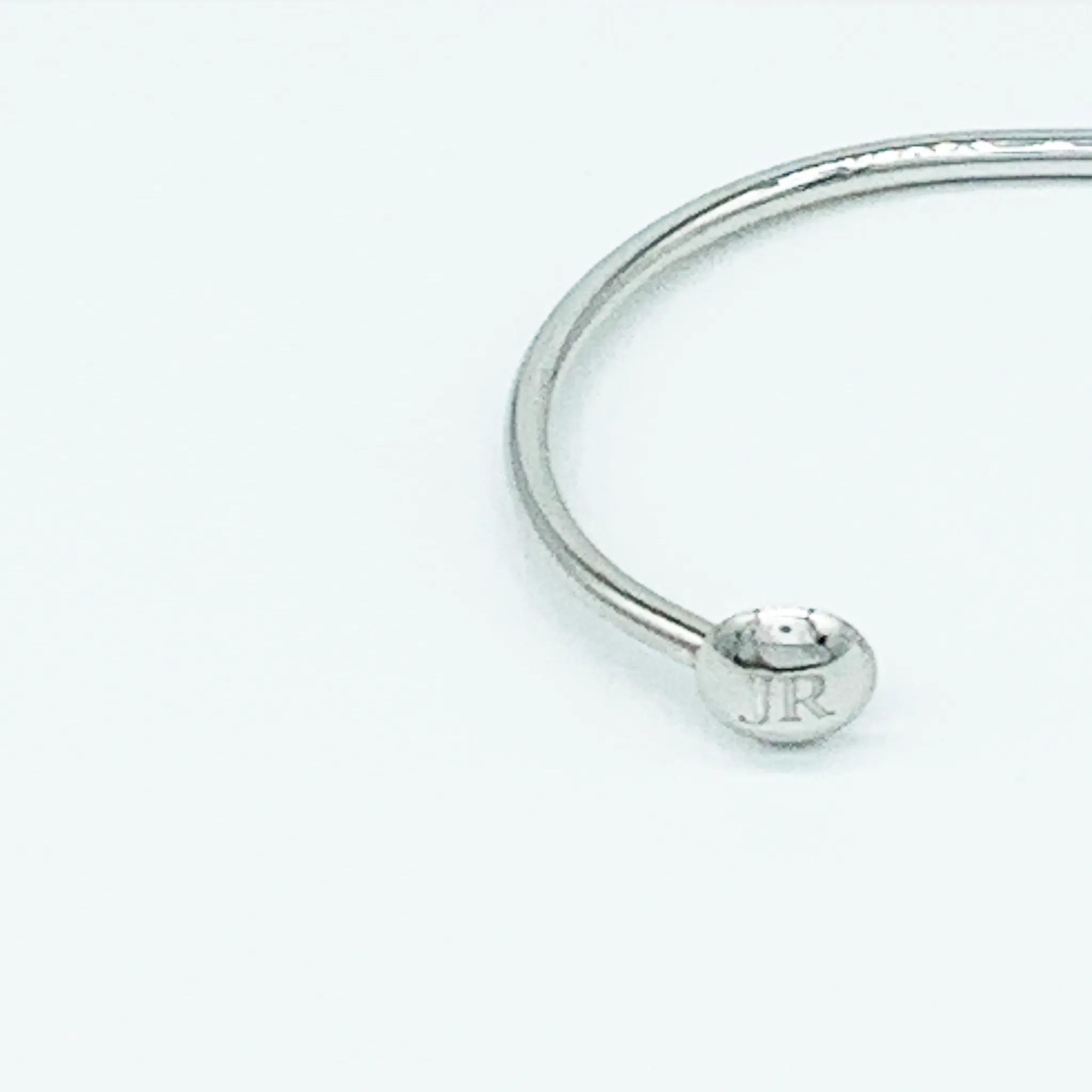 CA Love Custom Initial (Silver-Rhodium white gold) Bangle Bracelet