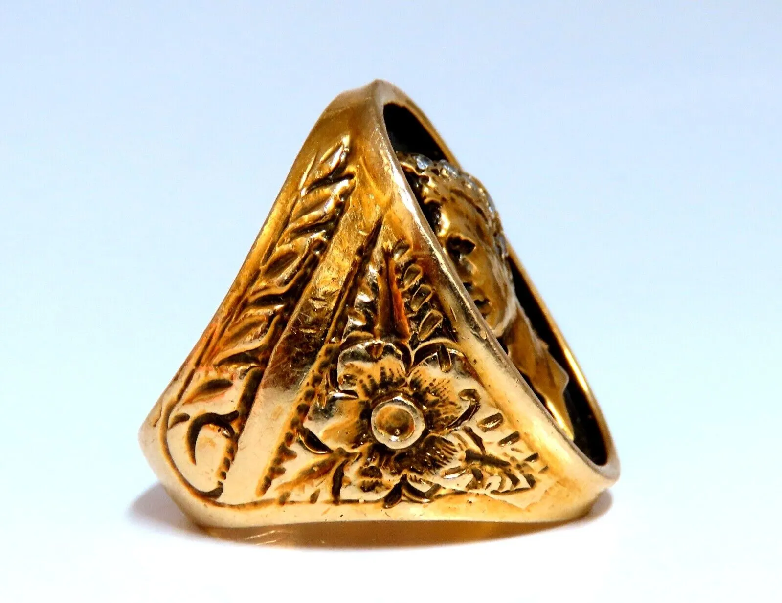 Caesar Roman Noble Deco Vintage Ring 14Kt 22G