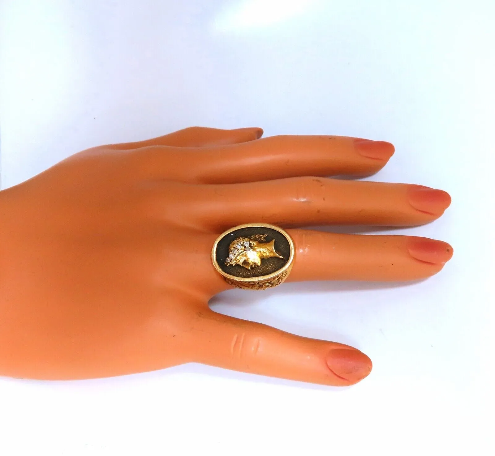 Caesar Roman Noble Deco Vintage Ring 14Kt 22G