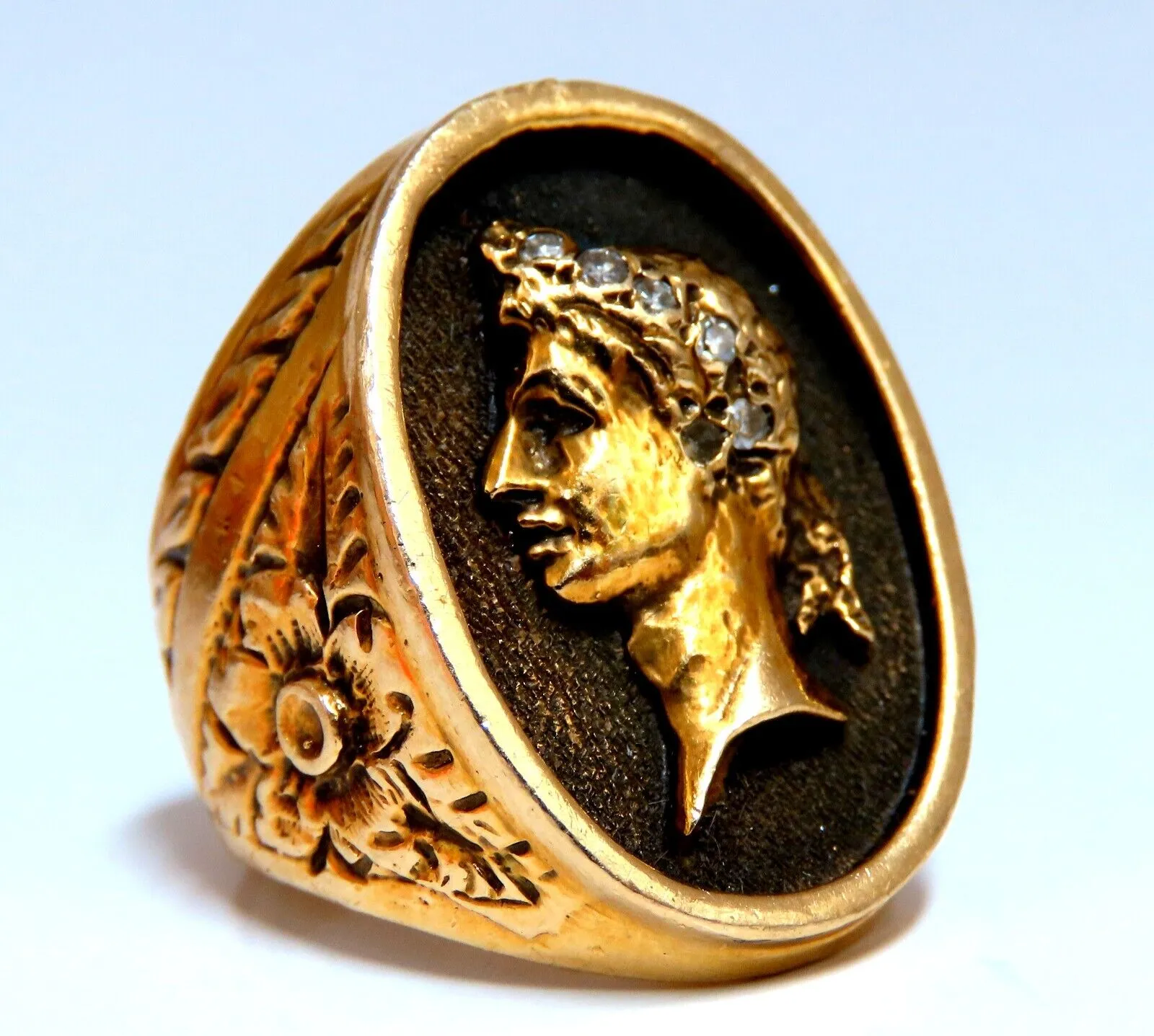 Caesar Roman Noble Deco Vintage Ring 14Kt 22G