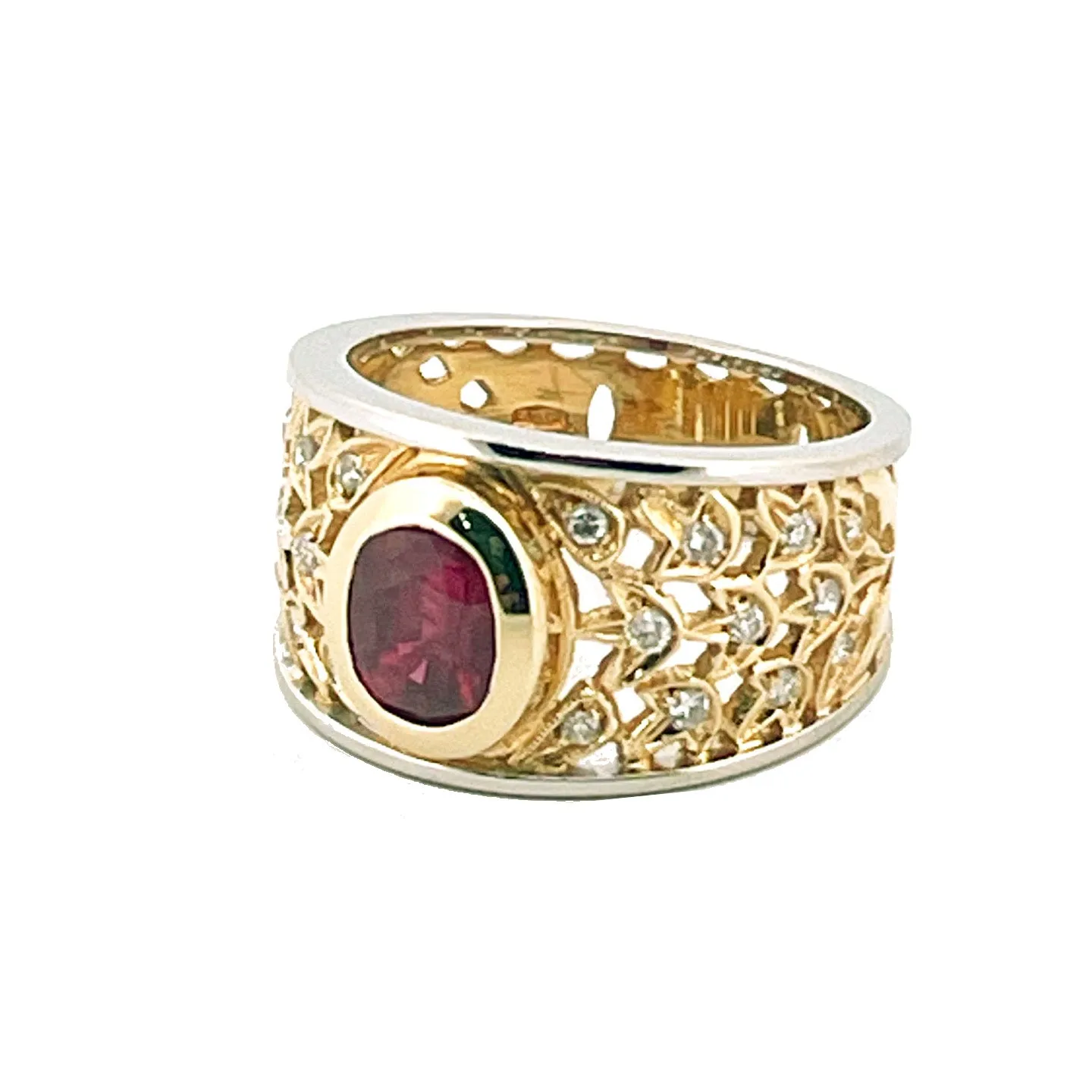 Capodagaglia Ring Fantasy Fantasy Gold Gold And Yellow 18kt Ruby and Diamonds
