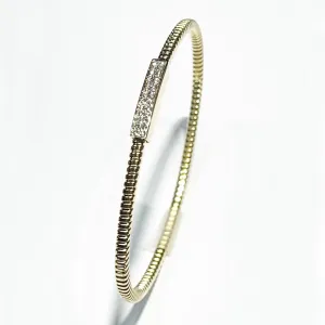 Capodagli bracelet bar tubogas soul titanium gold 18kt diamonds s383g