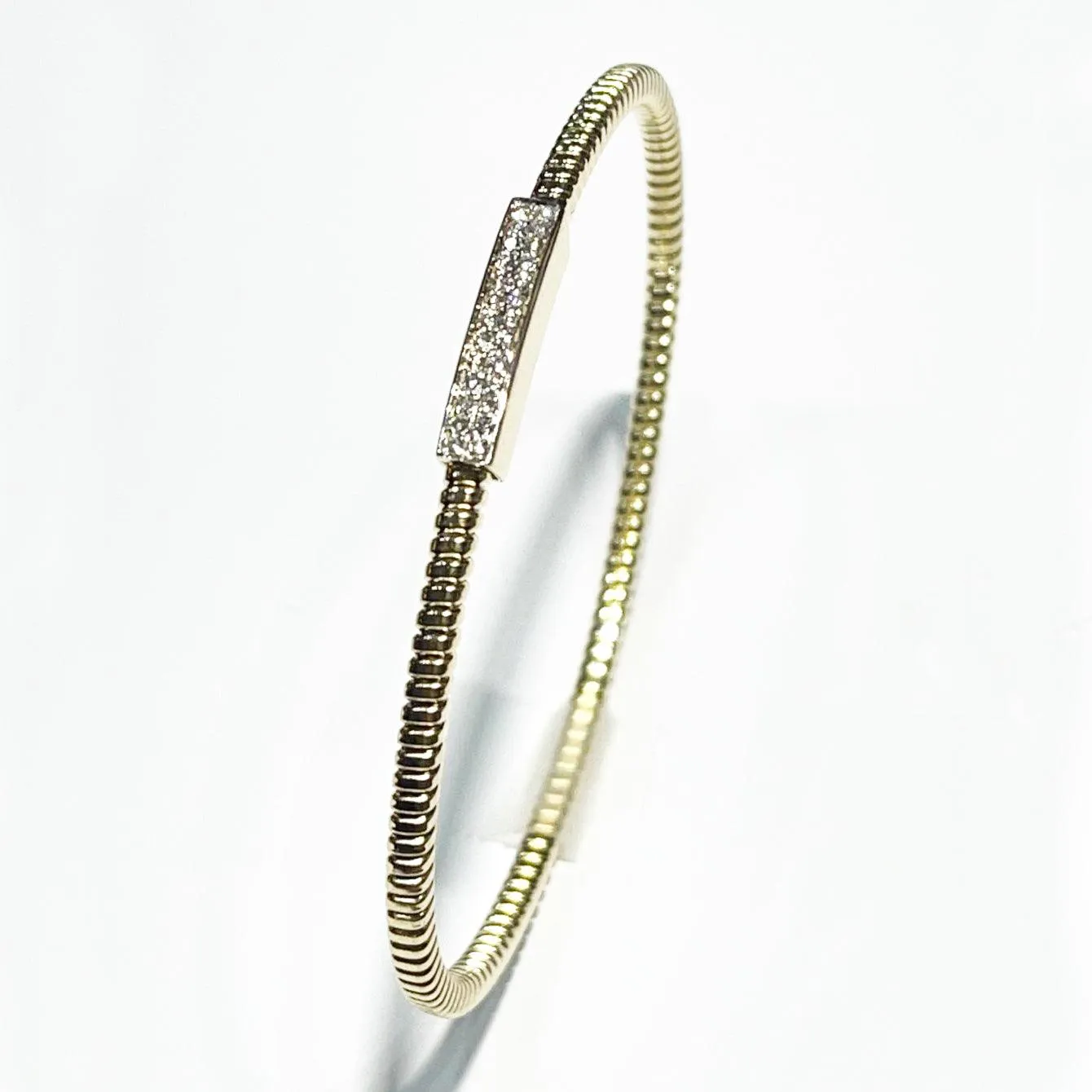 Capodagli bracelet bar tubogas soul titanium gold 18kt diamonds s383g