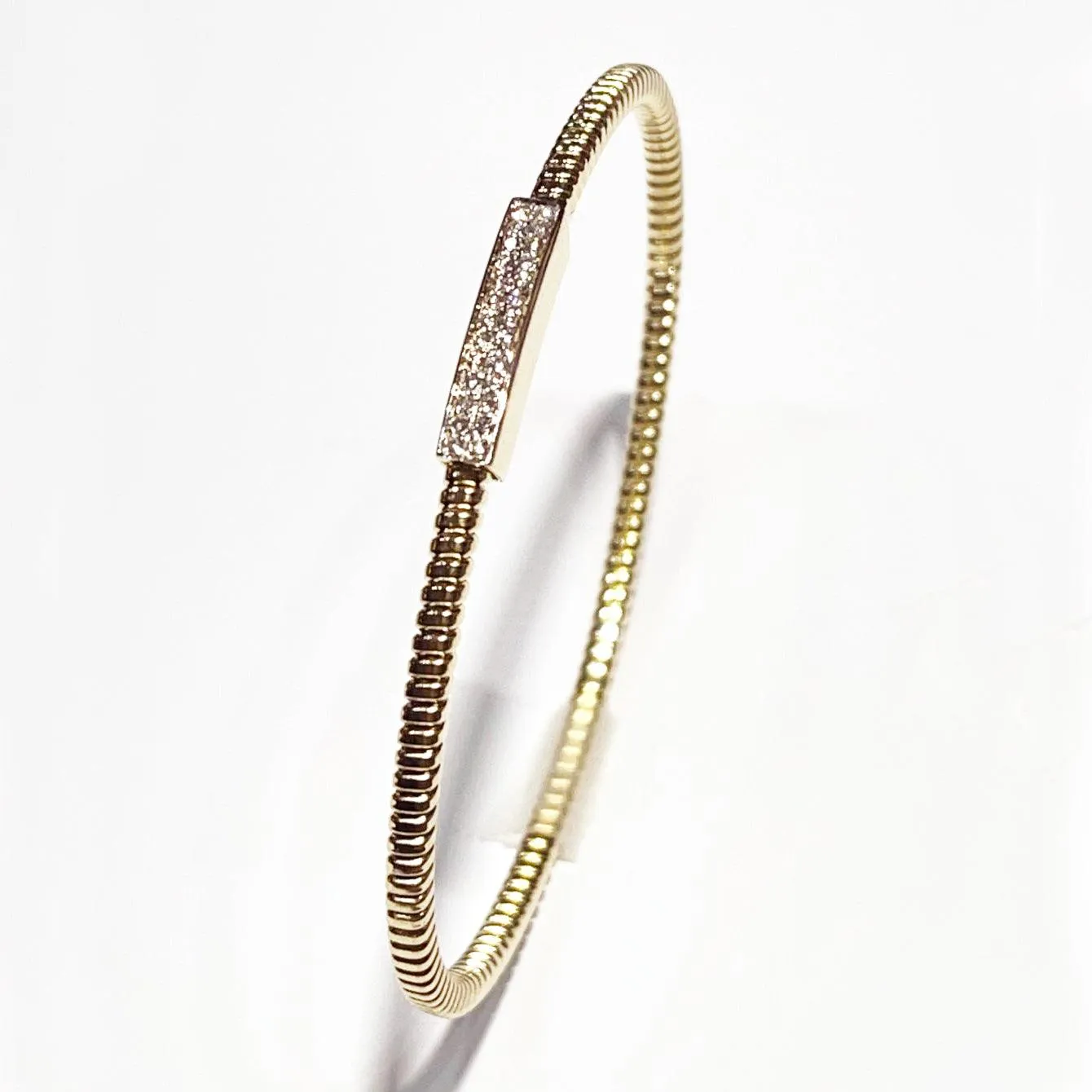 Capodagli bracelet bar tubogas soul titanium gold 18kt diamonds s383r