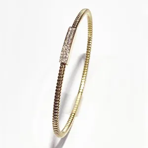 Capodagli bracelet bar tubogas soul titanium gold 18kt diamonds s383r