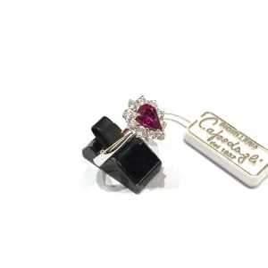 Capodagli Gold Gold Ring 18kt Drocal ruby ​​0.77ct and diamonds