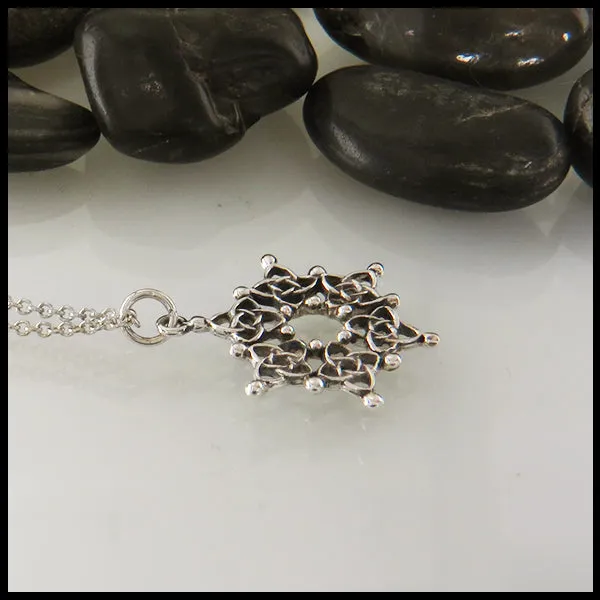 Celtic Starlight Snowflake Pendant in Silver