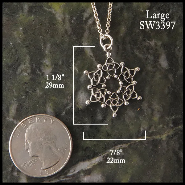 Celtic Starlight Snowflake Pendant in Silver