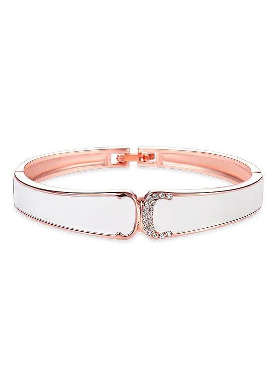 Chic Gold Plated Enameled Bangle