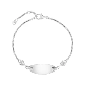 Children's Sterling Silver Heart ID Bracelet