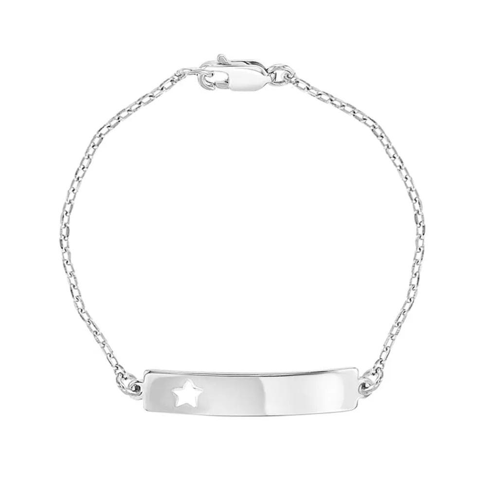 Children's Sterling Silver ID Bracelet with Star