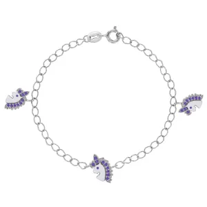 Children's Sterling Silver Unicorn Charm Bracelet
