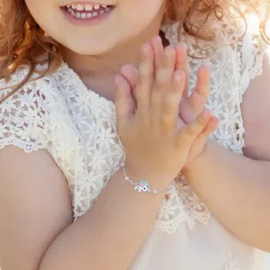 Children's Sterling Silver White Unicorn Charm Bracelet