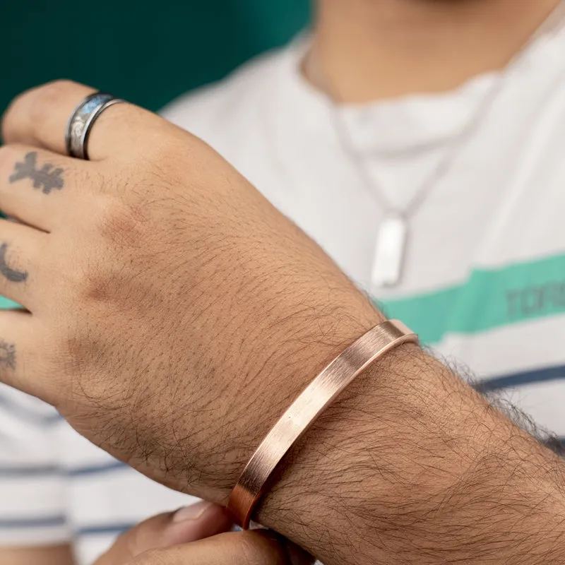 Copper Bracelet for Men and Women 99.9% Pure Copper Fashion Bangle 6.8" Adjustable Size Healthy Bracelet
