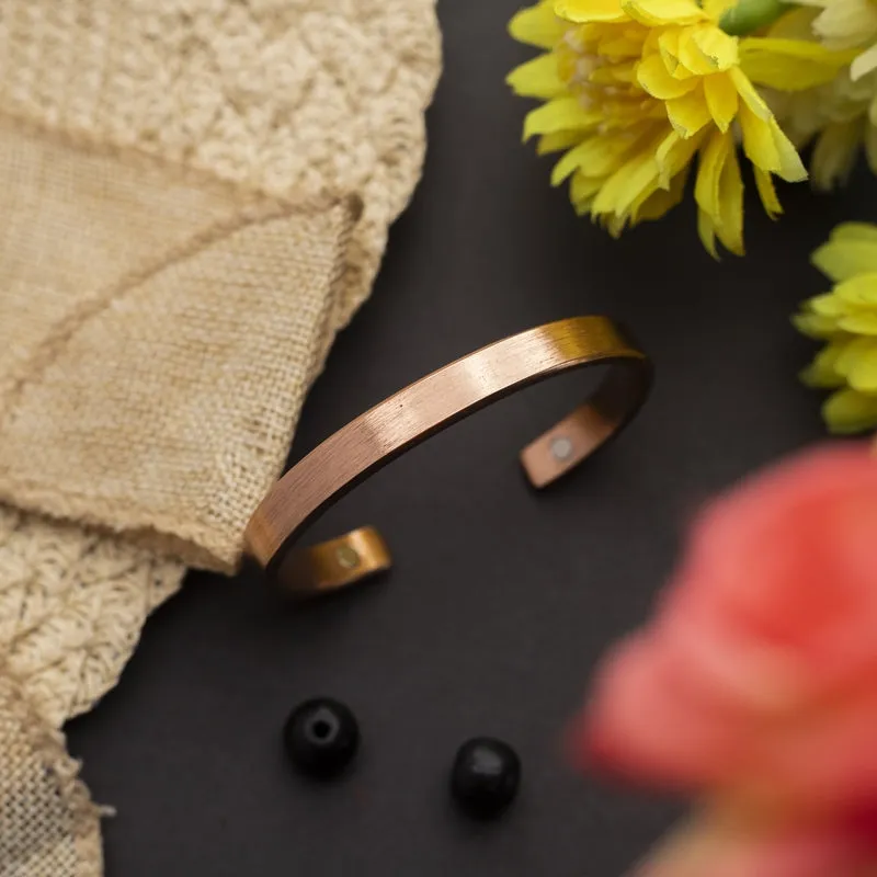 Copper Bracelet for Men and Women 99.9% Pure Copper Fashion Bangle 6.8" Adjustable Size Healthy Bracelet