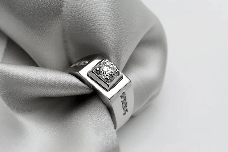 Created Diamond Ring Luxury Noble Engagement for Men