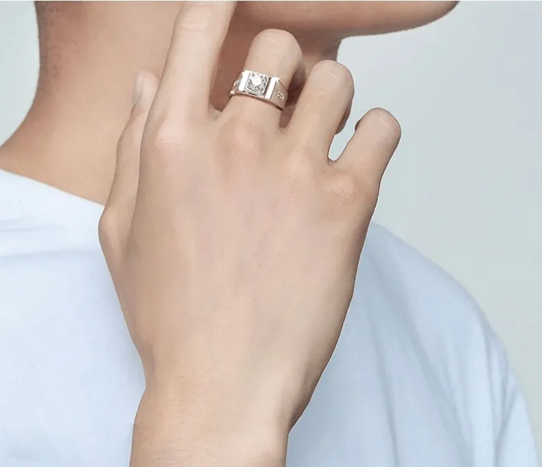 Created Diamond Ring Luxury Noble Engagement for Men