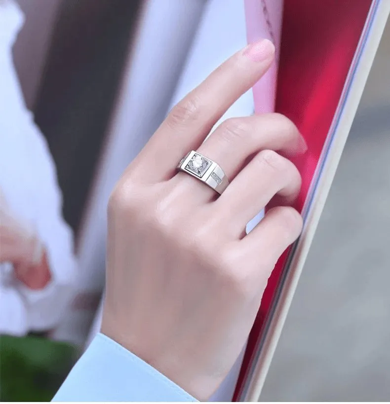 Created Diamond Ring Luxury Noble Engagement for Men