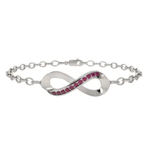 Created Ruby Infinity Bracelet in Sterling Silver