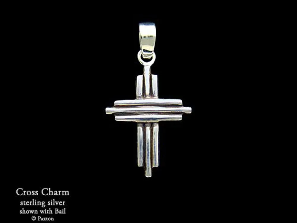 Cross Charm Necklace Sterling Silver