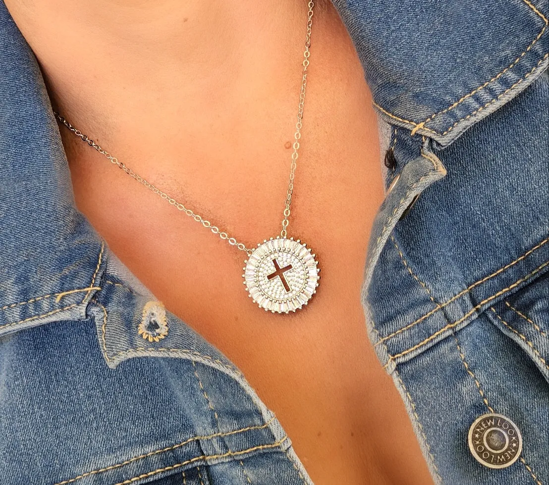 Cross Sunburst Necklace