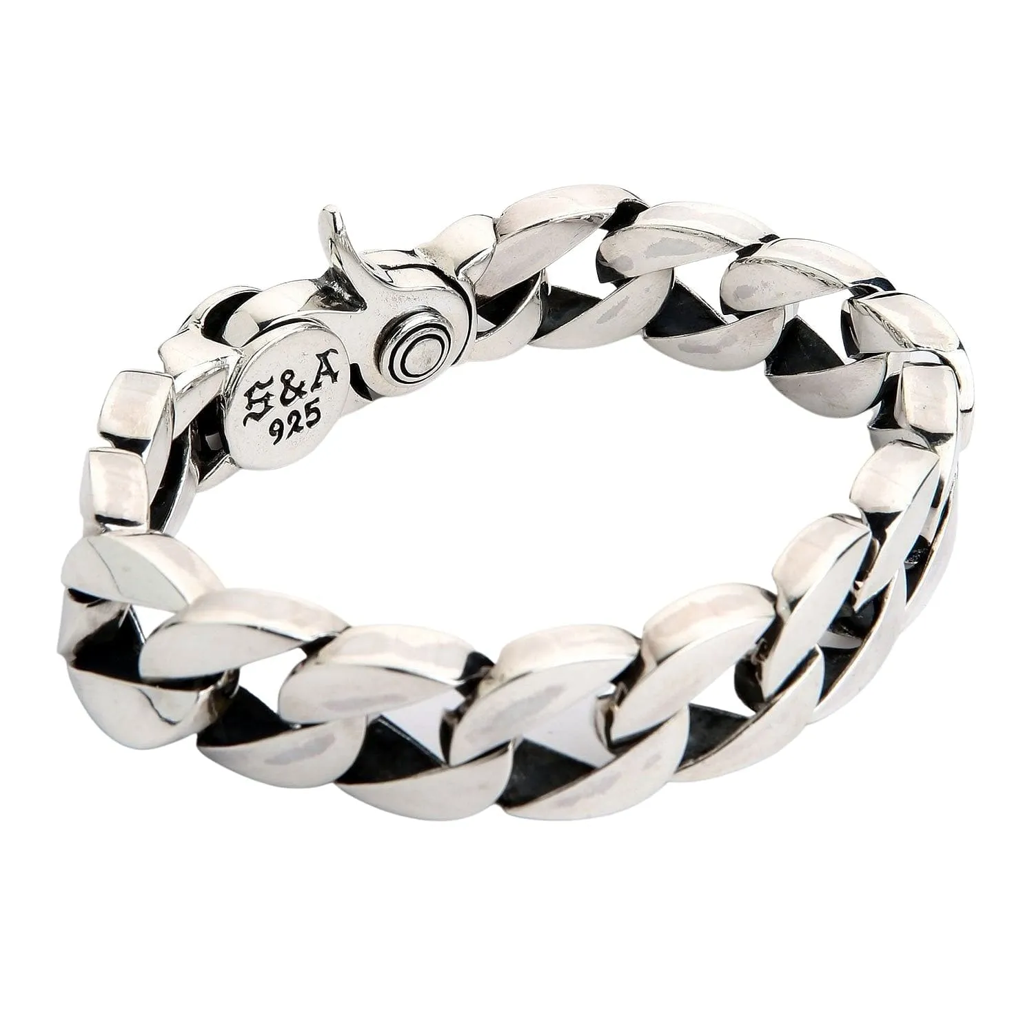 Curb 925 Sterling Silver Men's Bracelet