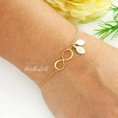 Customized Infinity Leaf Bracelet