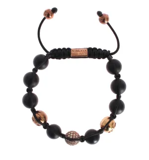 CZ Onyx Pink Gold 925 Bracelet