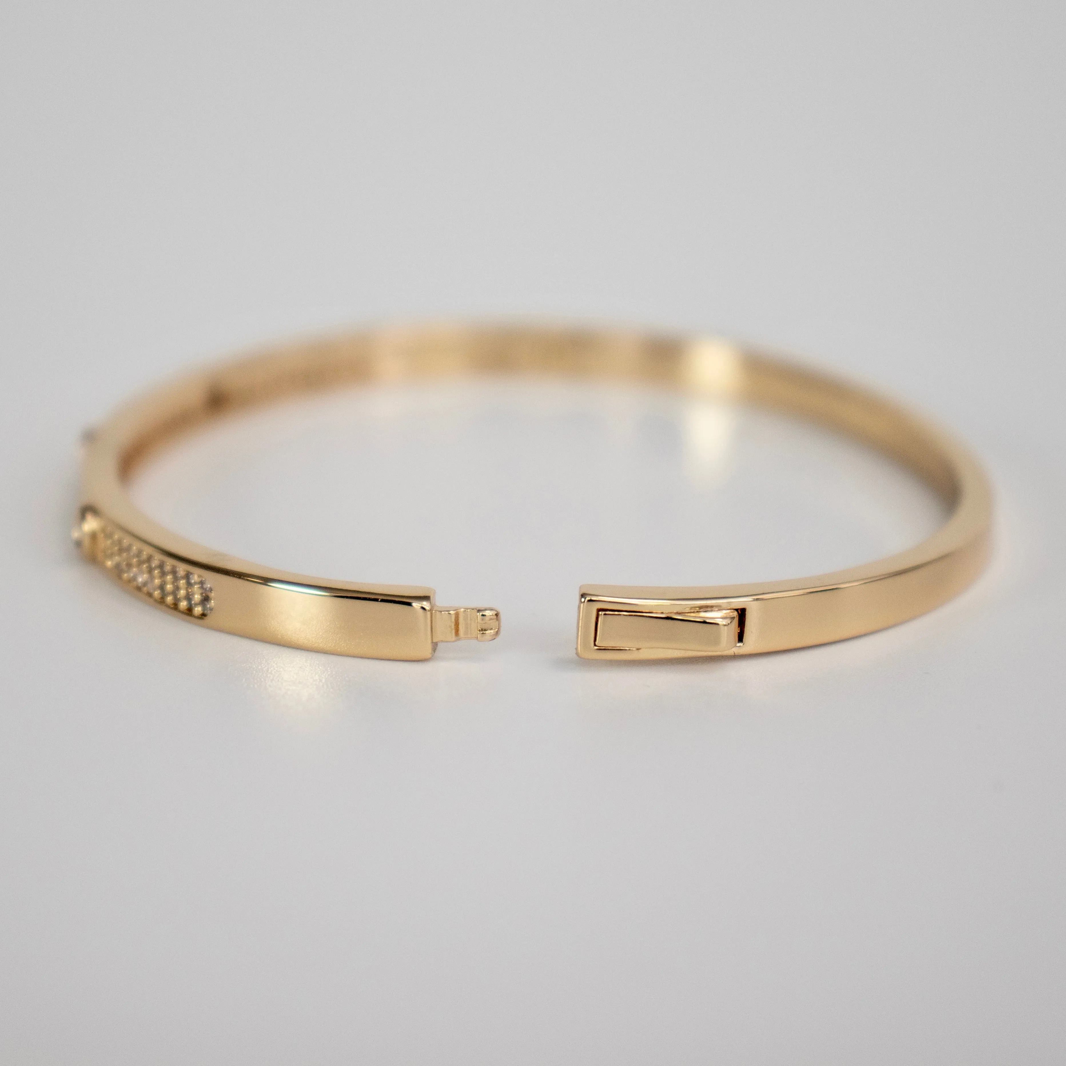 CZ Pave Bangle Bracelet - Gold or Silver