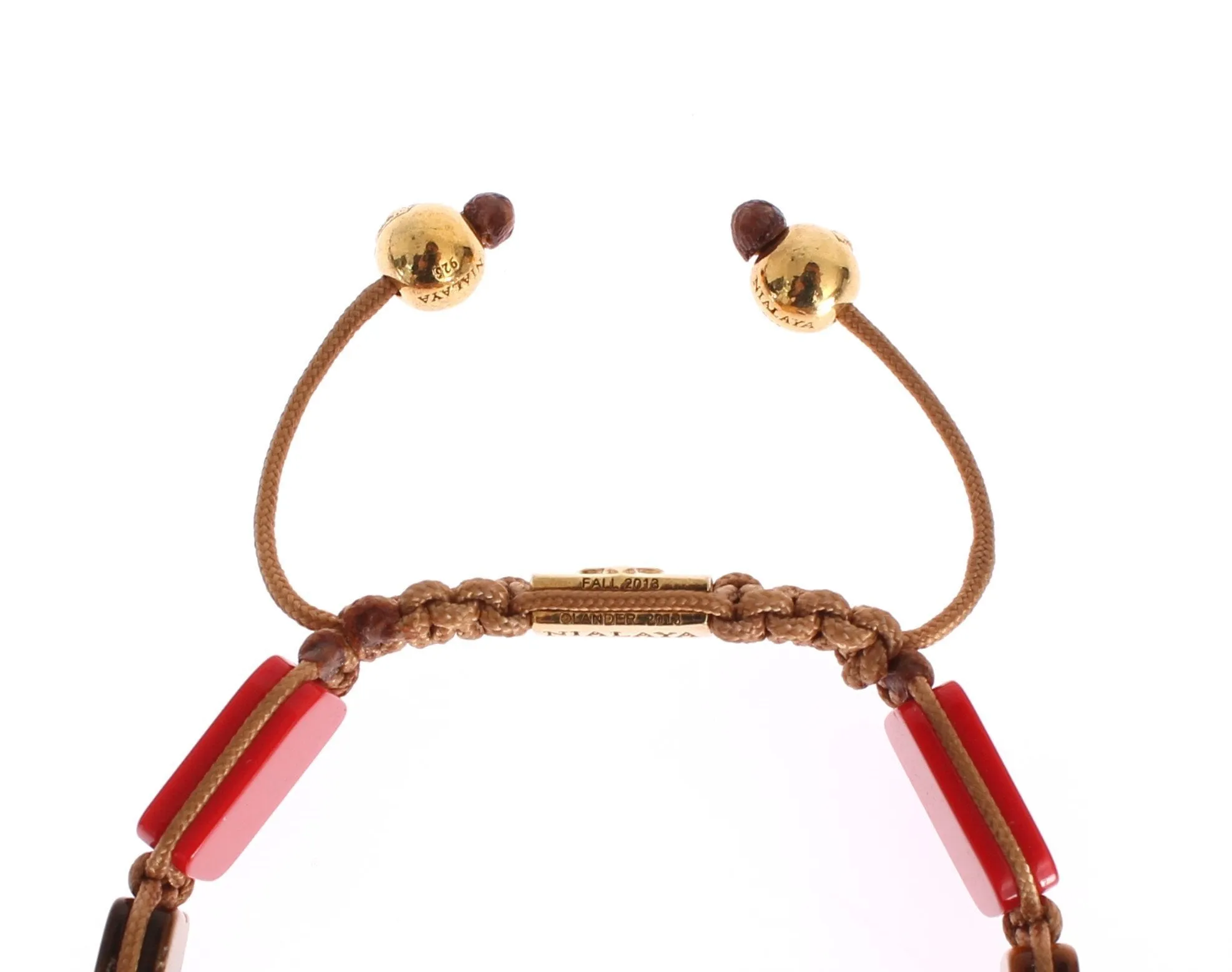 CZ Tiger Eye Coral Gold 925 Bracelet