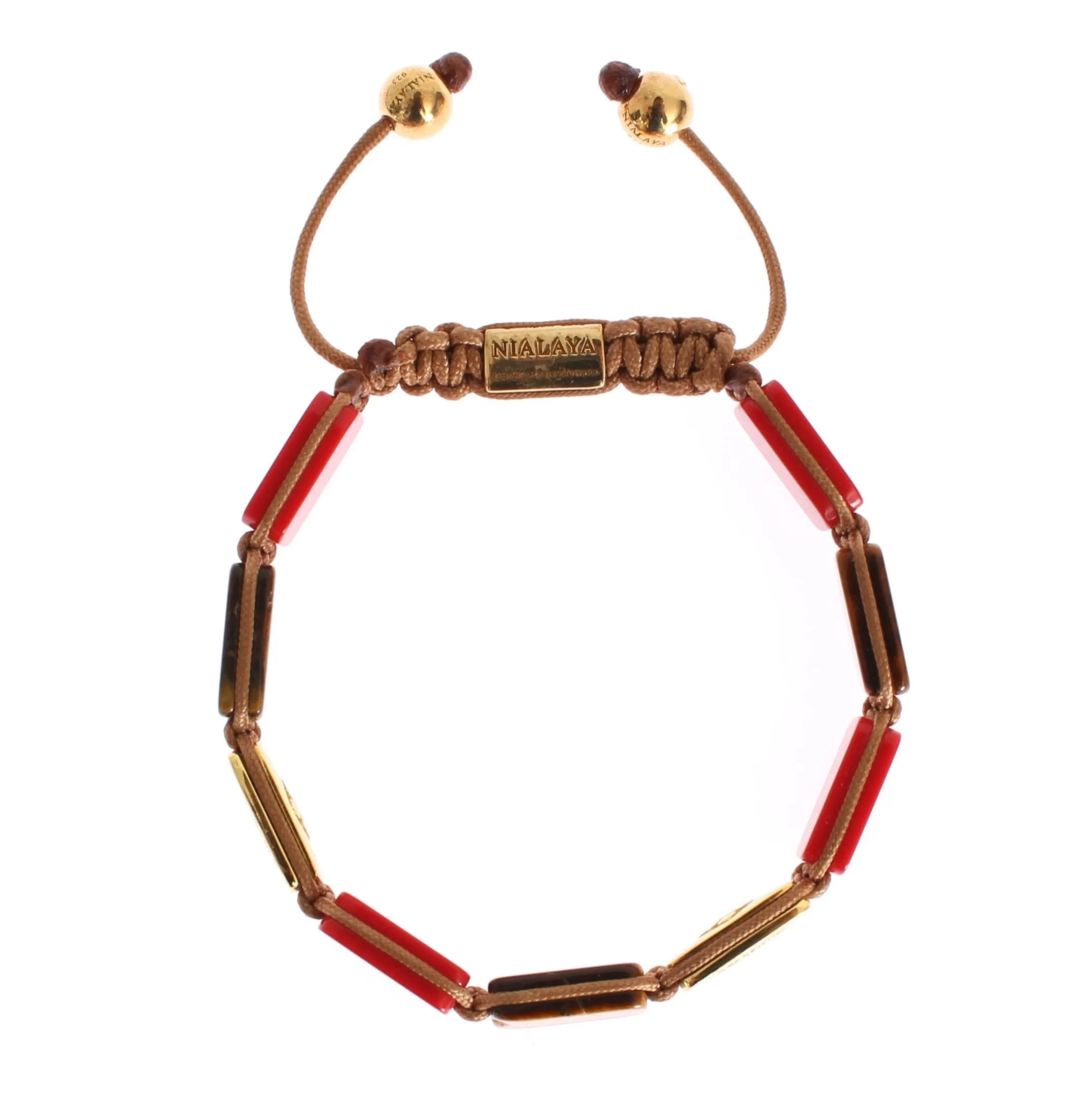 CZ Tiger Eye Coral Gold 925 Bracelet
