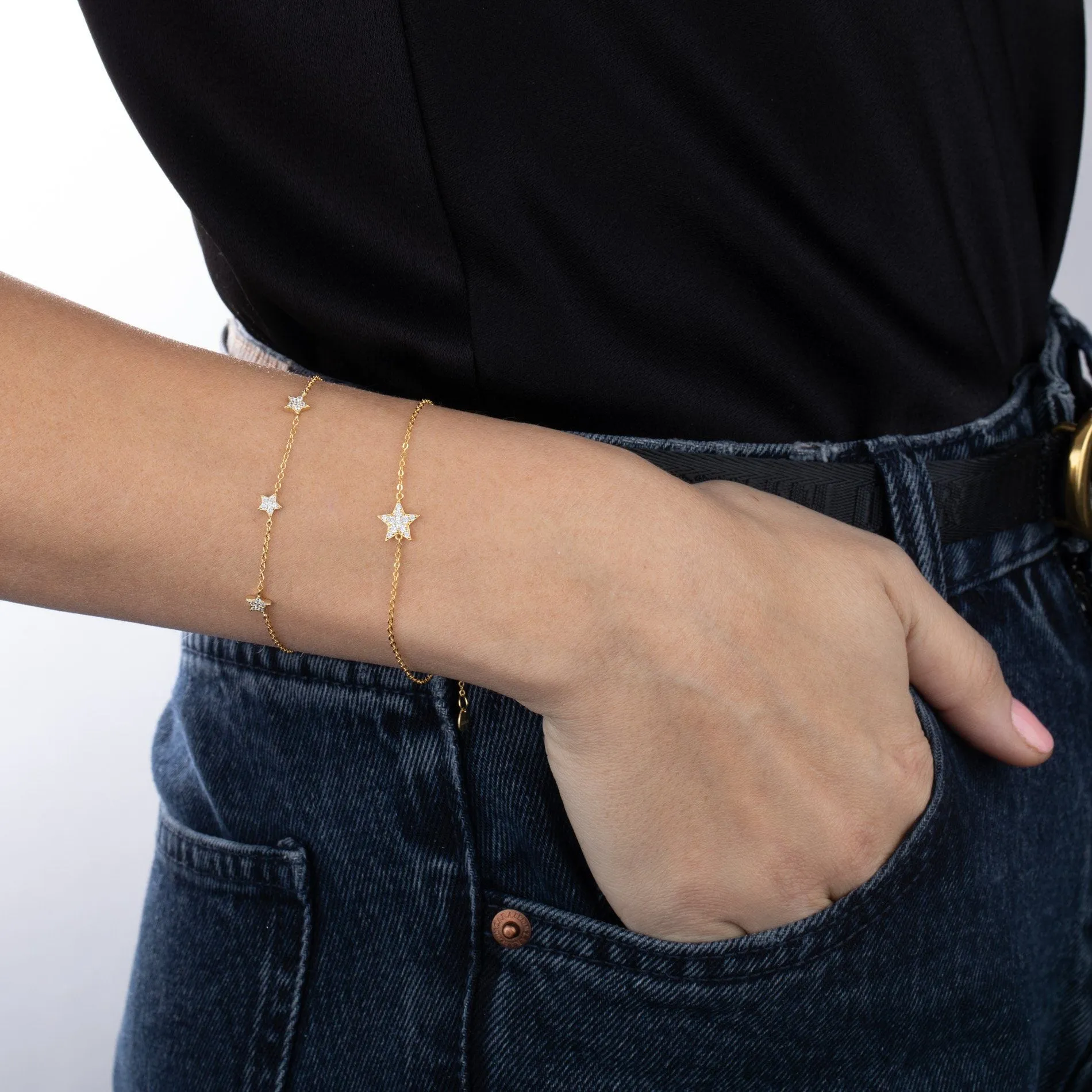 CZ Triple Star Bracelet