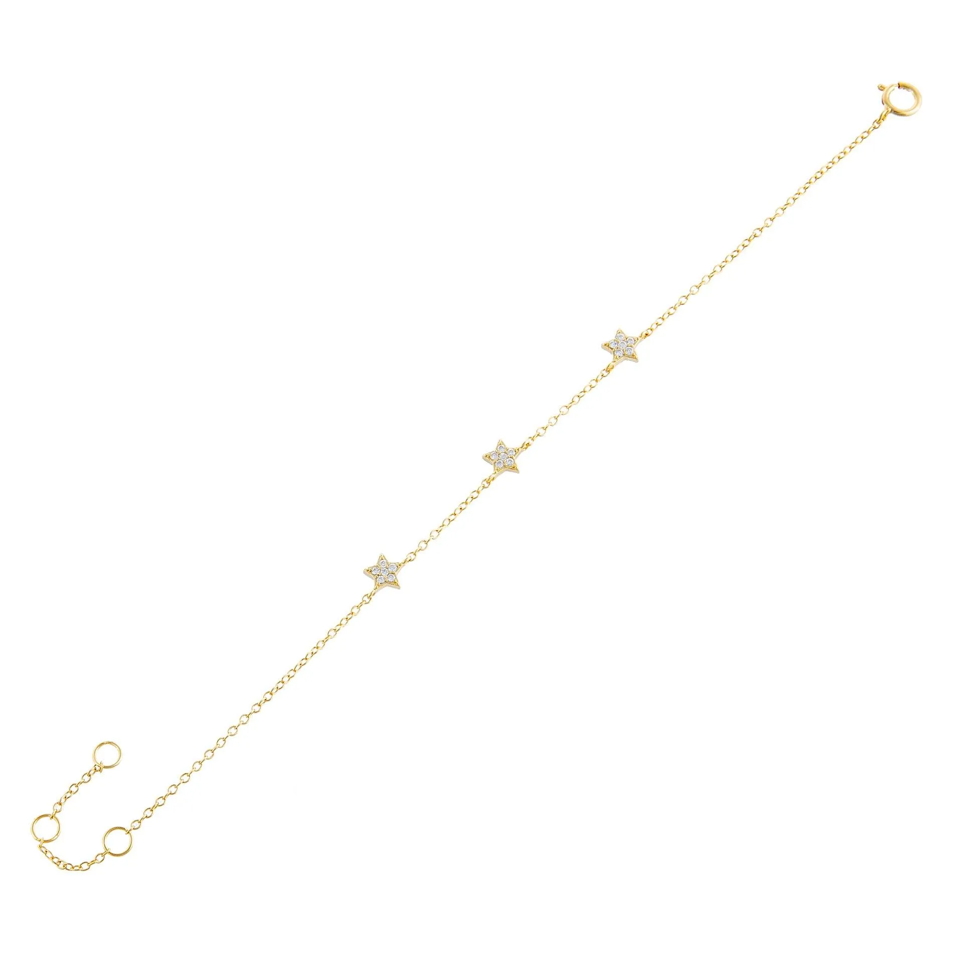 CZ Triple Star Bracelet