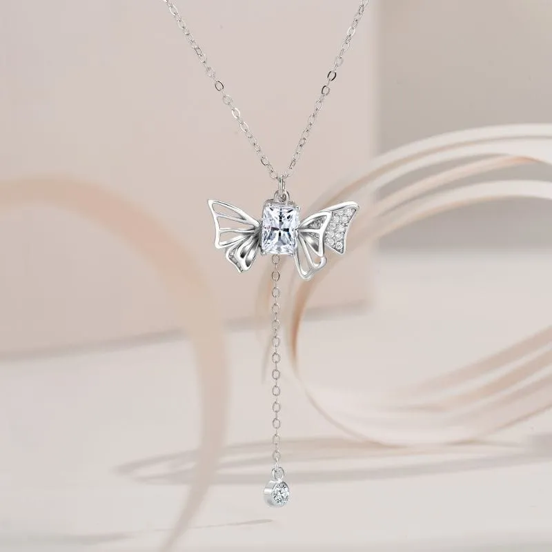 Dainty CZ Inlaid Butterfly Wings Necklace