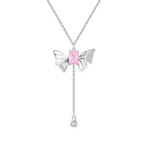 Dainty CZ Inlaid Butterfly Wings Necklace