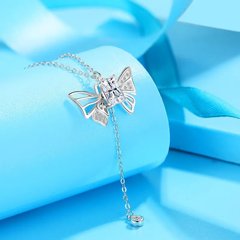 Dainty CZ Inlaid Butterfly Wings Necklace