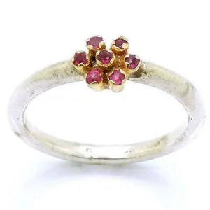 Delicate Ruby Flower Ring – Ready to Ship Size 7.5 (I R847) Y