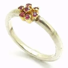 Delicate Ruby Flower Ring – Ready to Ship Size 7.5 (I R847) Y