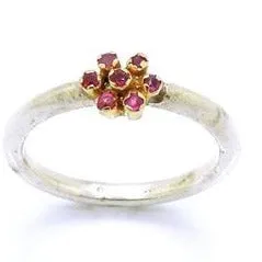 Delicate Ruby Flower Ring – Ready to Ship Size 7.5 (I R847) Y