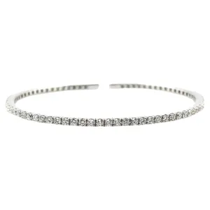 Diamond and 18k White Gold Tennis Bracelet, 2.94 Carats Total