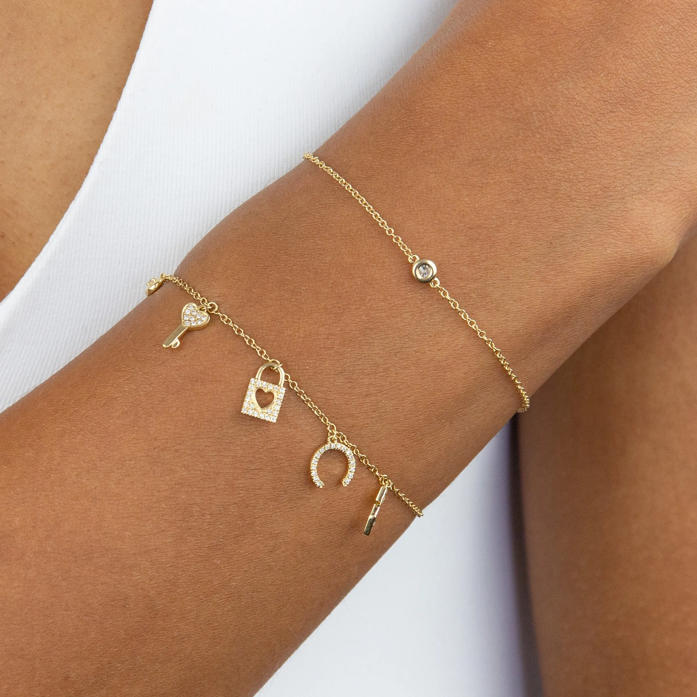 Diamond Bezel Bracelet 14K