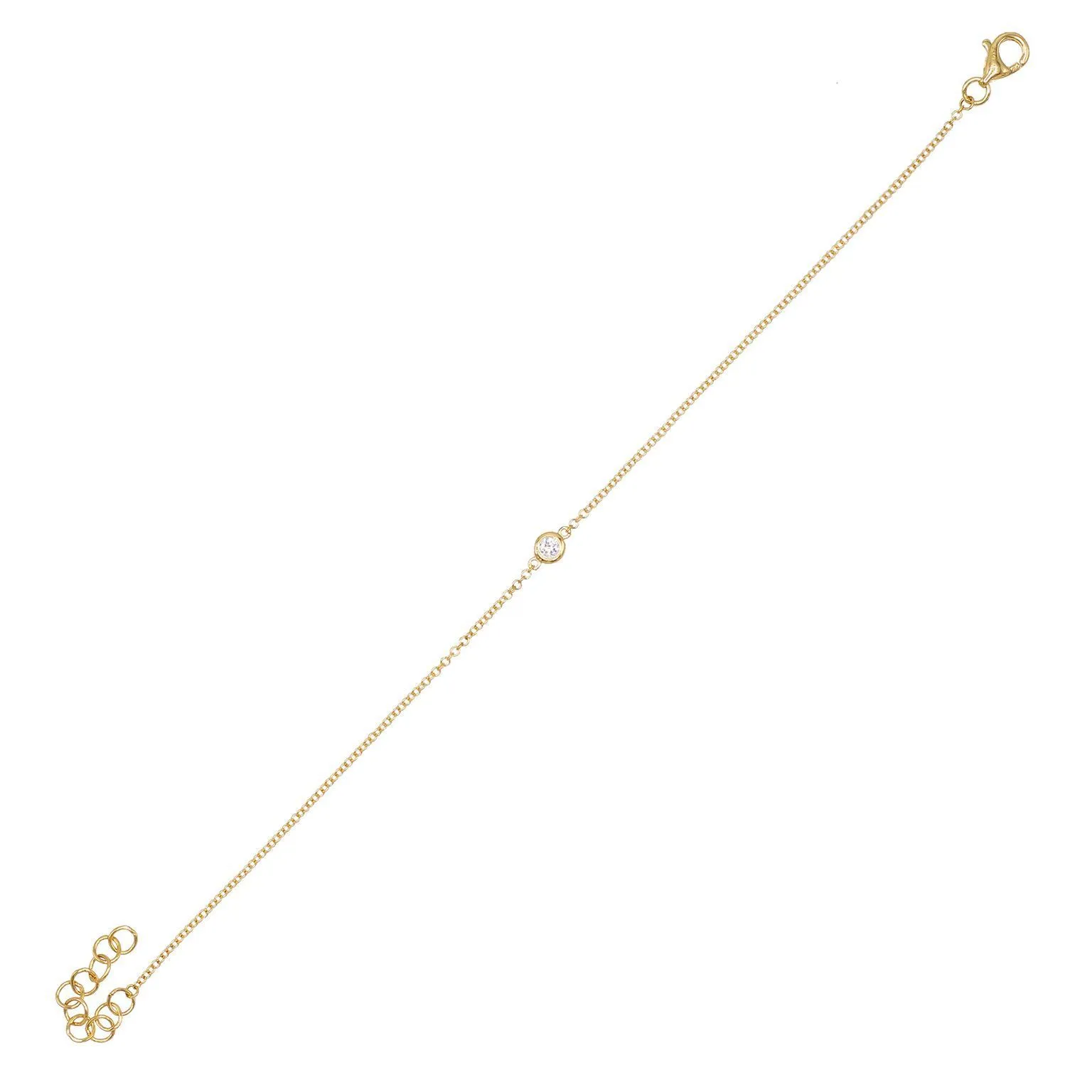 Diamond Bezel Bracelet 14K