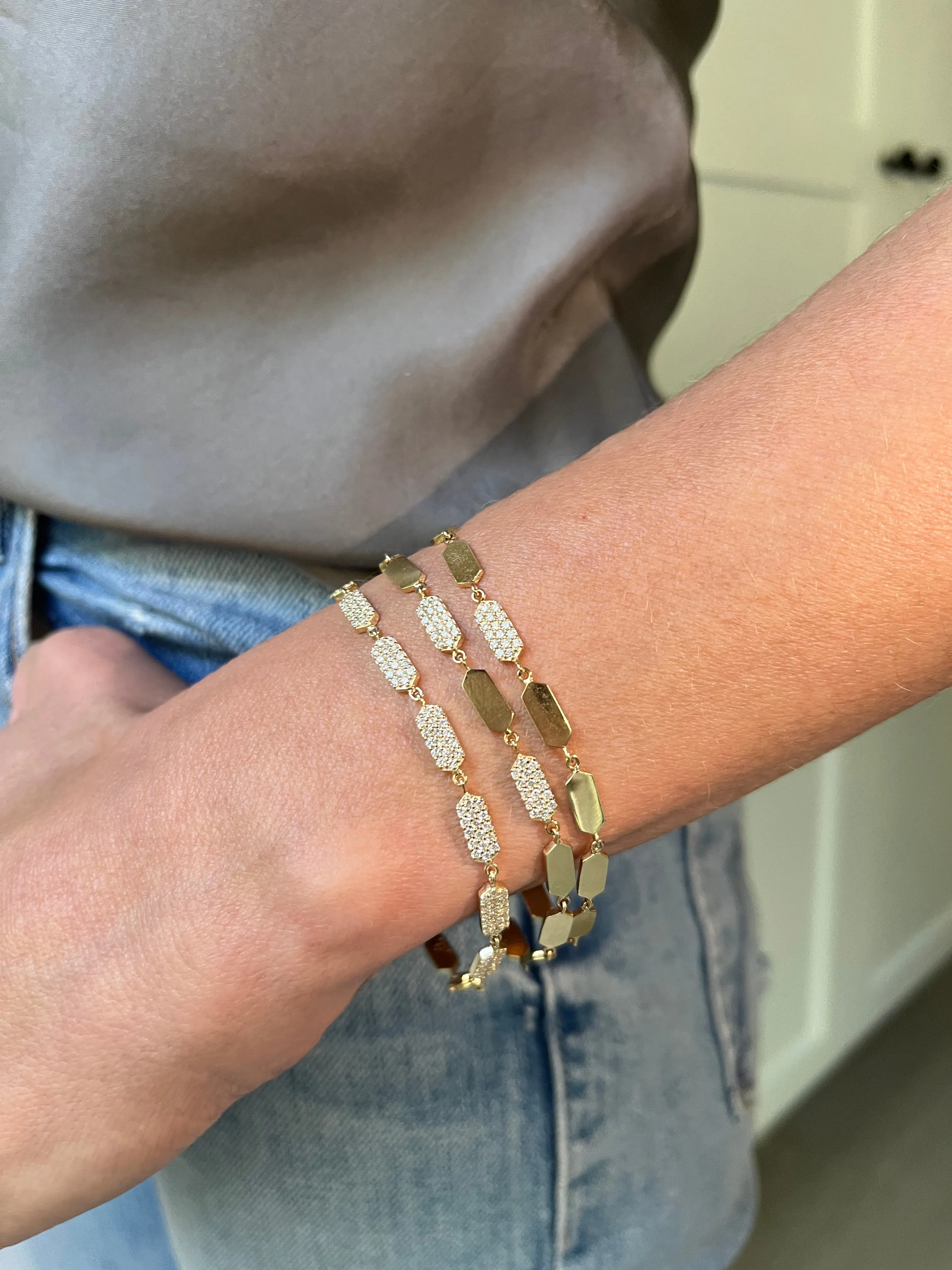 Diamond Confetti Bracelet - 3 Station | White Gold