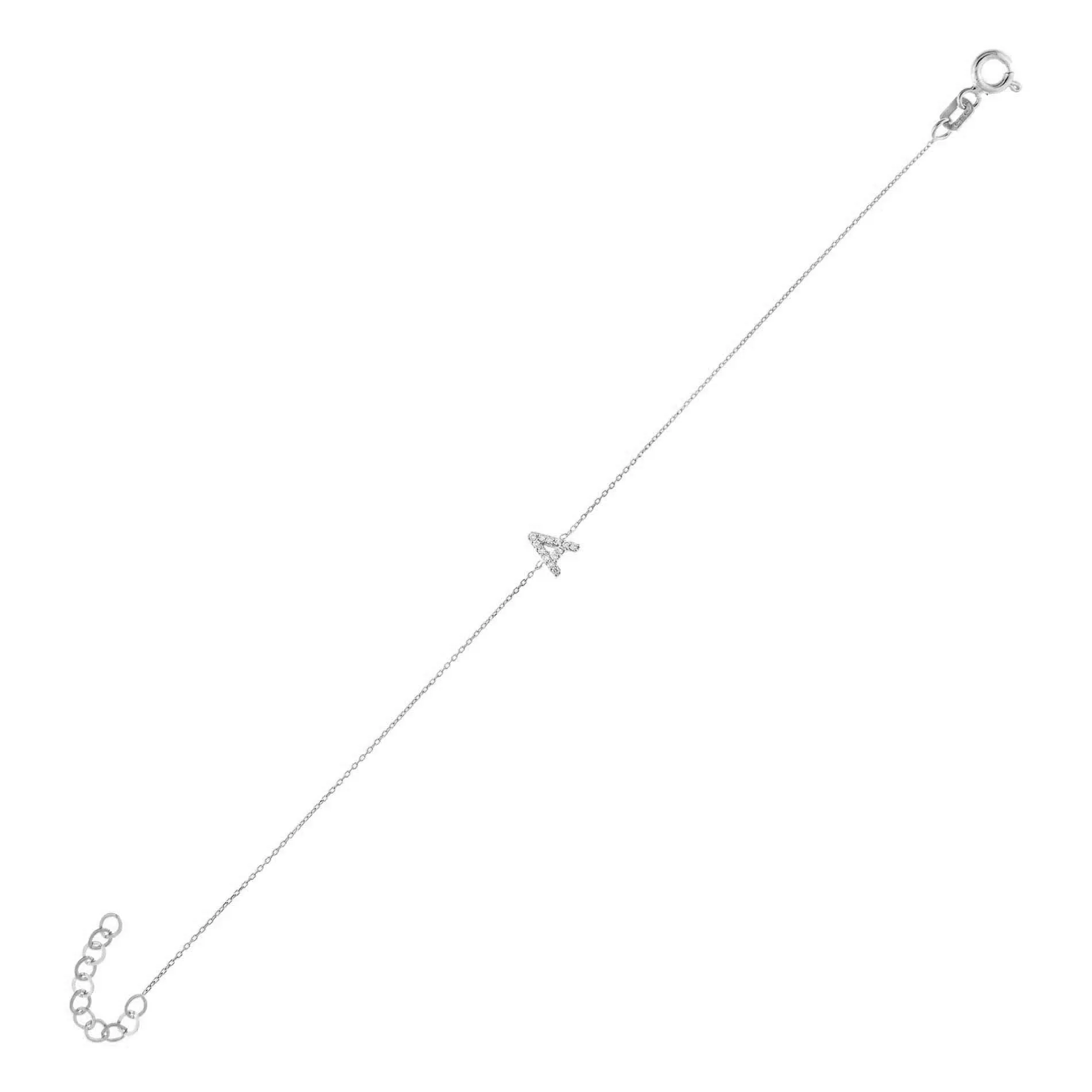 Diamond Initial Bracelet 14K