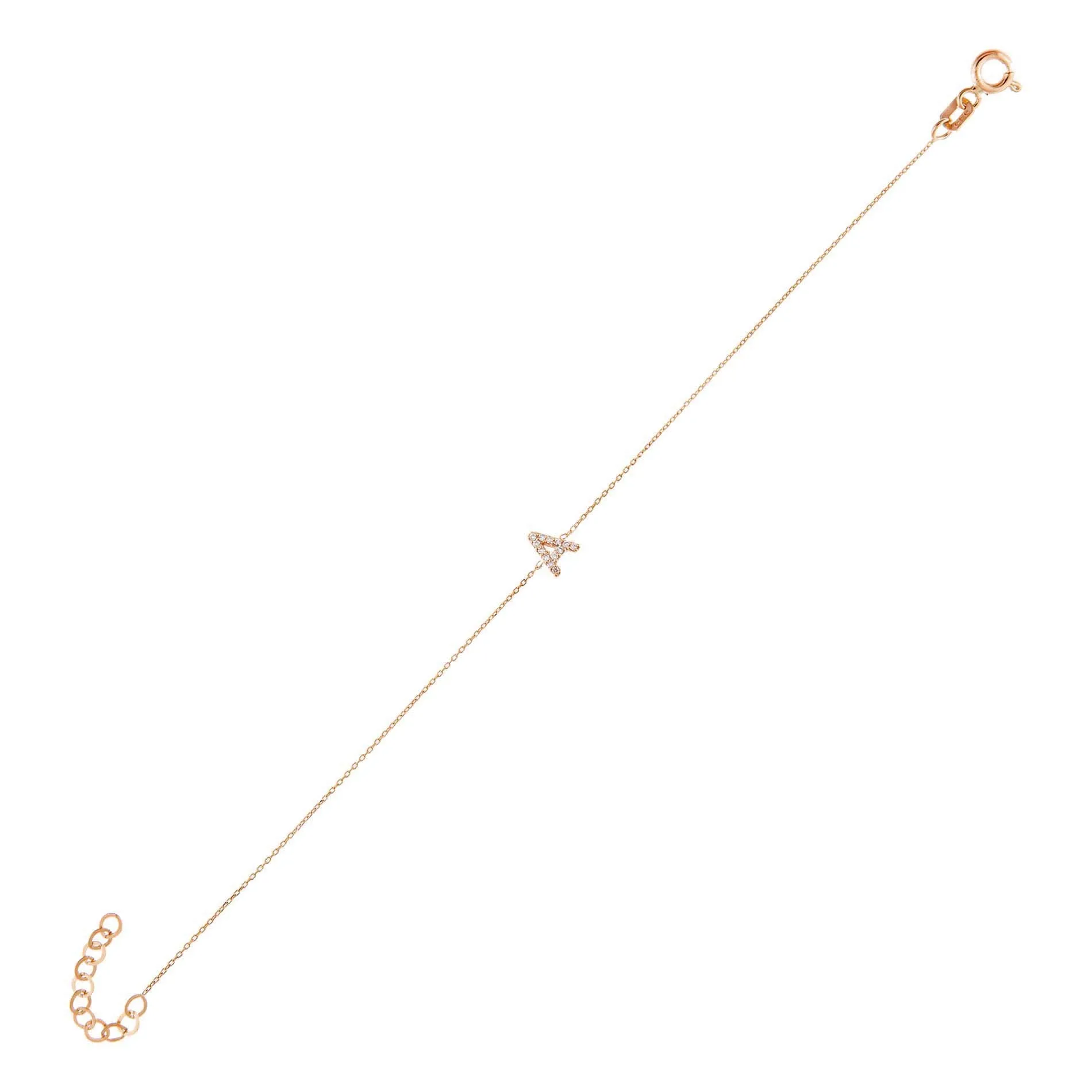 Diamond Initial Bracelet 14K